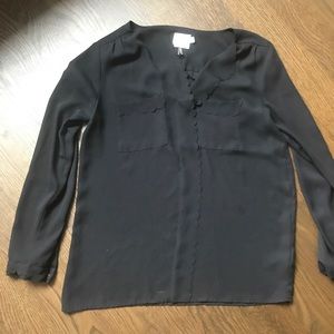 Anthropologie HD in Paris Black Polyester Blouse